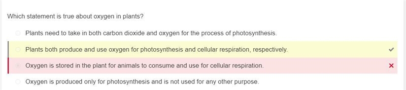 Which of the following is true about oxygen in plants? A oxygen is produced only for-example-1