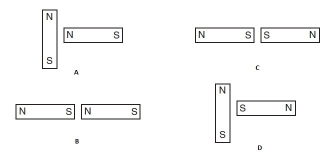 Which postion of two magnets results in the greatest repultion between magnets-example-1