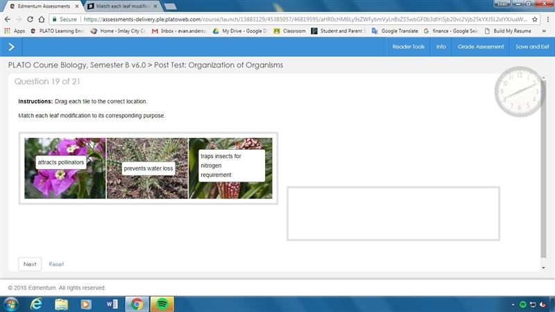 Match each leaf modification to its corresponding purpose-example-1