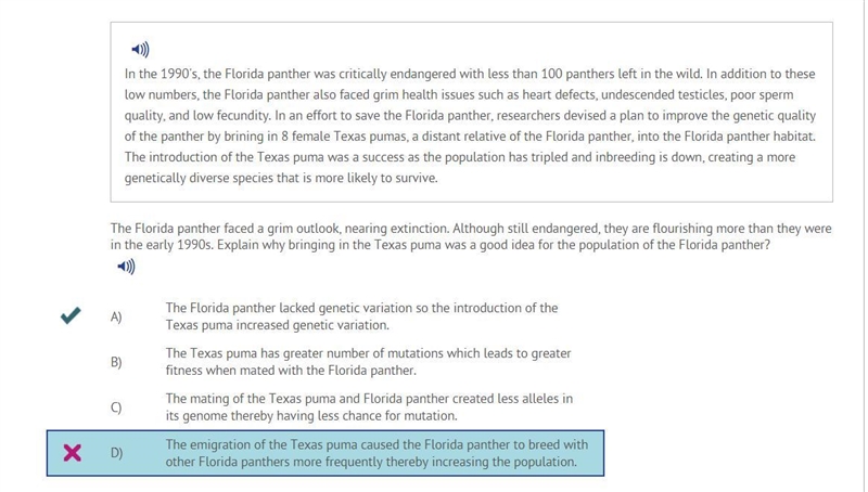 The Florida panther faced a grim outlook, nearing extinction. Although still endangered-example-1