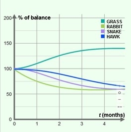 3. What event within the food chain might lead to the graph shown below? A. A disease-example-1