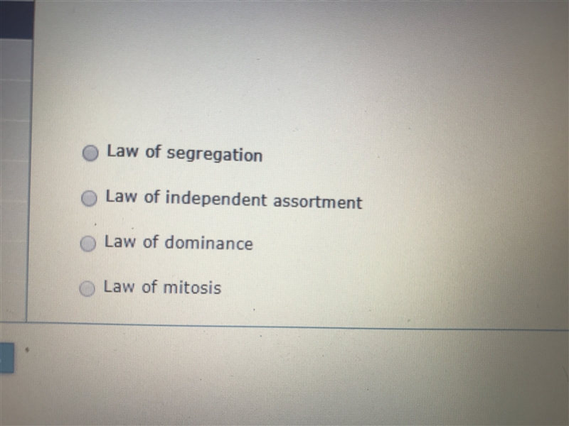 PLEASE HELP GRAPH AND ANSWERS BELOW Which of the following Mendel’s laws best explains-example-2