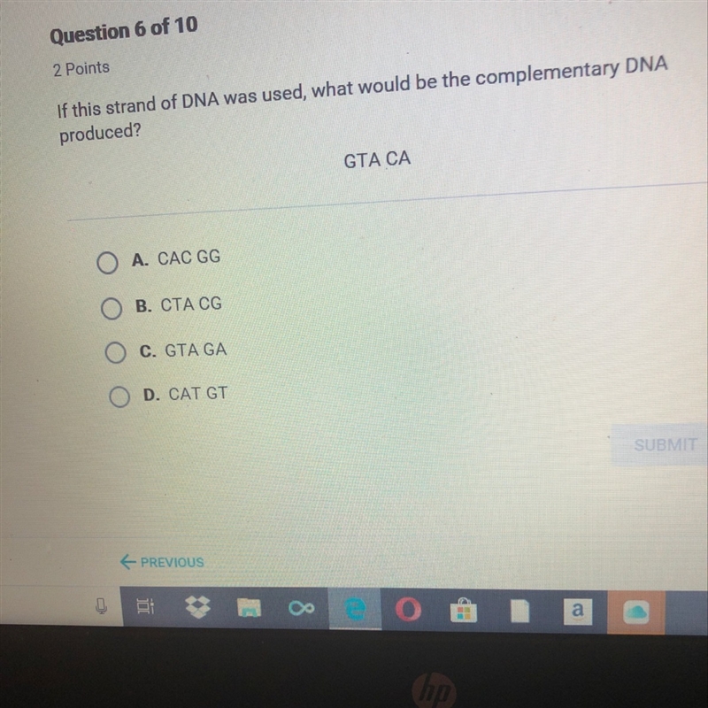 If the strand of DNA was use what will be the complementary DNA produced-example-1