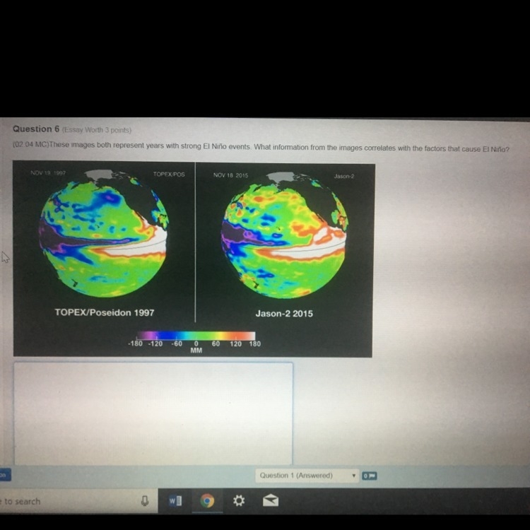 These images both represent years with strong El Niño events. What information from-example-1