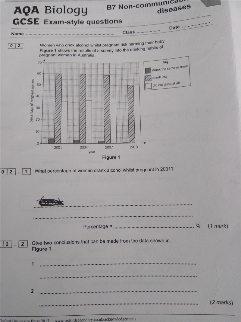 Anyone help me with this for B7 Non-communicable diseases?-example-1