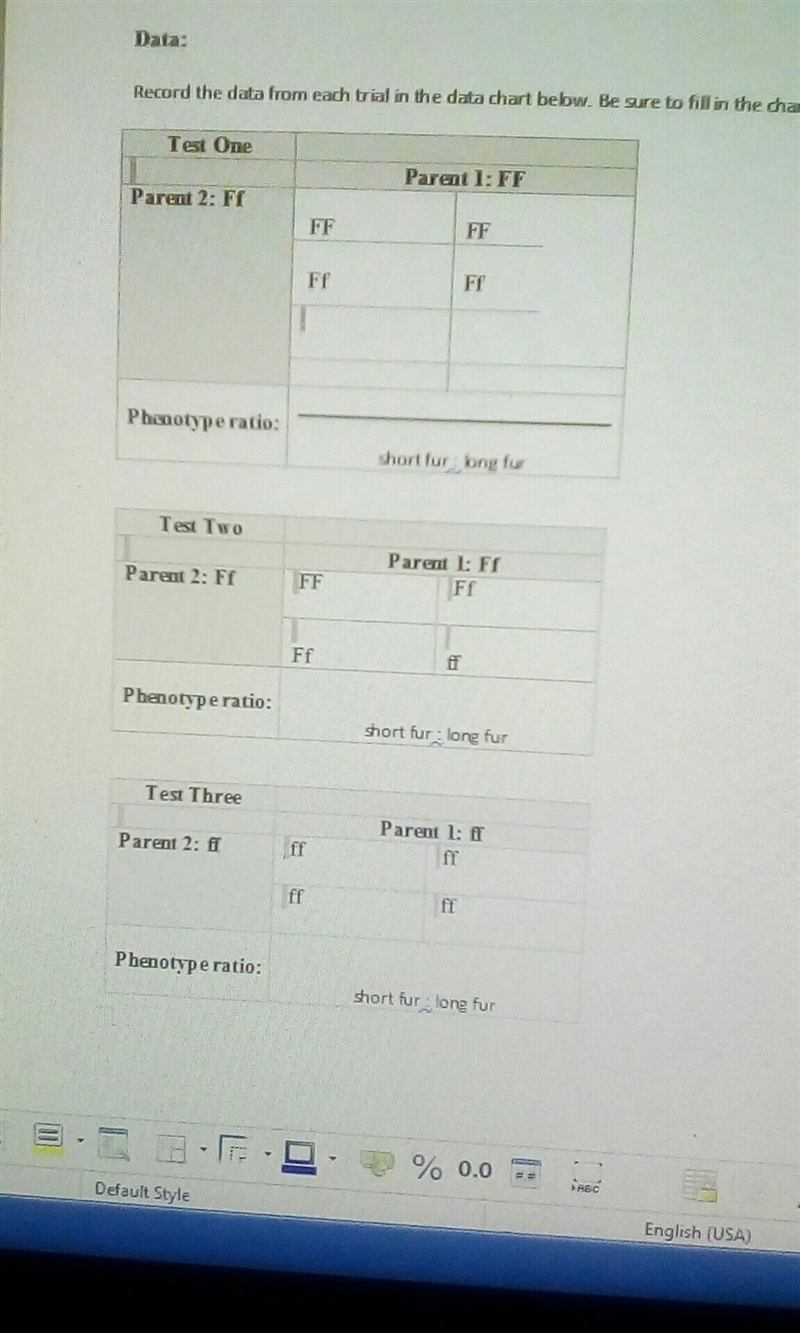 Does anyone know what the phenotype ratio is for all three of these are? 2) which-example-1