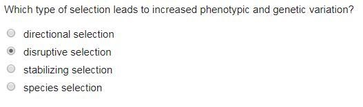 Which type of selection leads to increased phenotypic in genetic variation-example-1