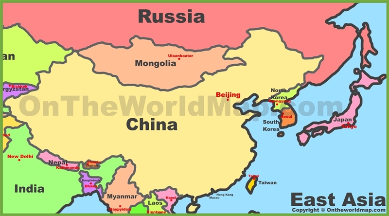 The Korean Peninsula extends south from __________. A. China B. Japan C. Mongolia-example-1