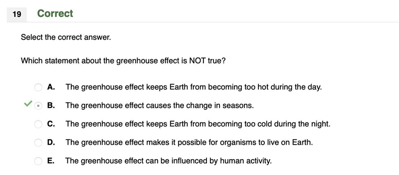 Which of the following is NOT a result of the greenhouse effect? a. the greenhouse-example-1