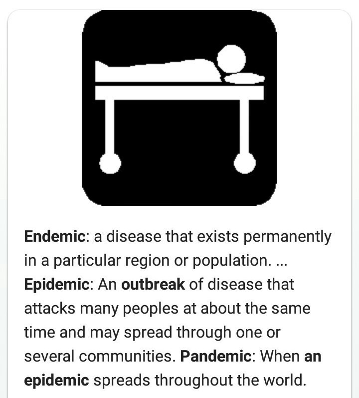 How does a pandemic differ from an endemic or epidemic?-example-1