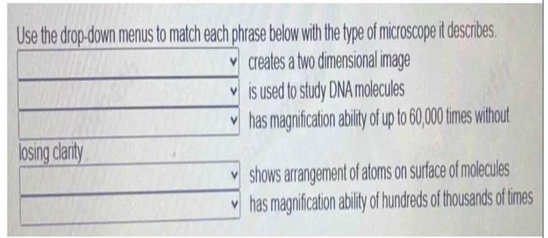 Use the drop-down menus to match each phrase below with the type of microscope it-example-2