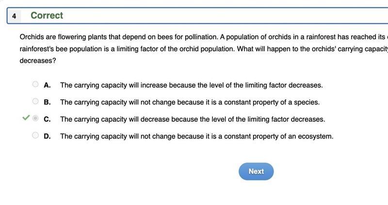 Orchids are flowering plants that depend on bees for pollination. A population of-example-1