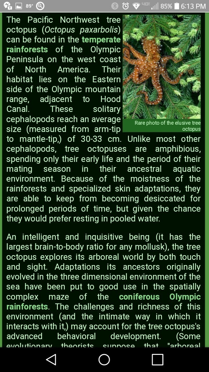 Please Help!!!!! ASAP!!!!! How does the Pacific Northwest Tree Octopus differ from-example-1