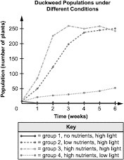 based on the information in the graph which statement best expalins whether the duckweed-example-1