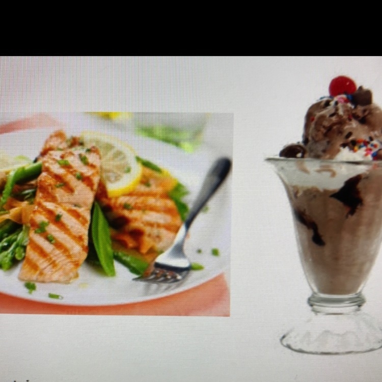 Compare the two servings below. Which of the following will the serving on the left-example-1