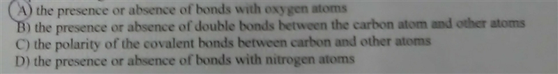 What determines whether a carbon atom's covalent bonds to other atoms are in a tetrahedral-example-1