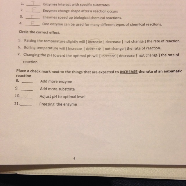 Which things are expected to INCREASE the rate of an enzymatic reaction? Check all-example-1