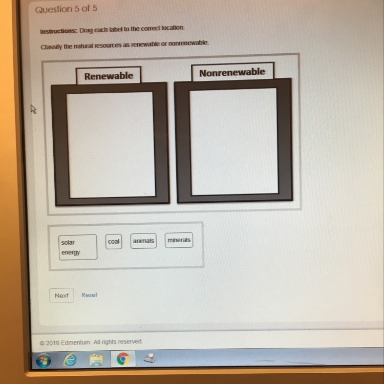 Classify the natural resources as renewable of nonrenewable-example-1