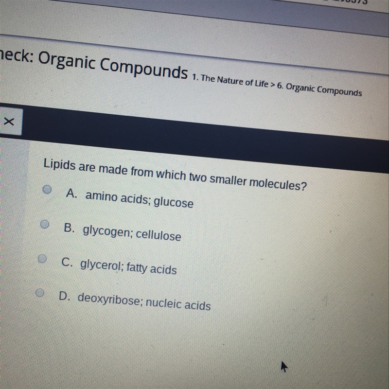 Lipids are made from which to smaller molecules??-example-1