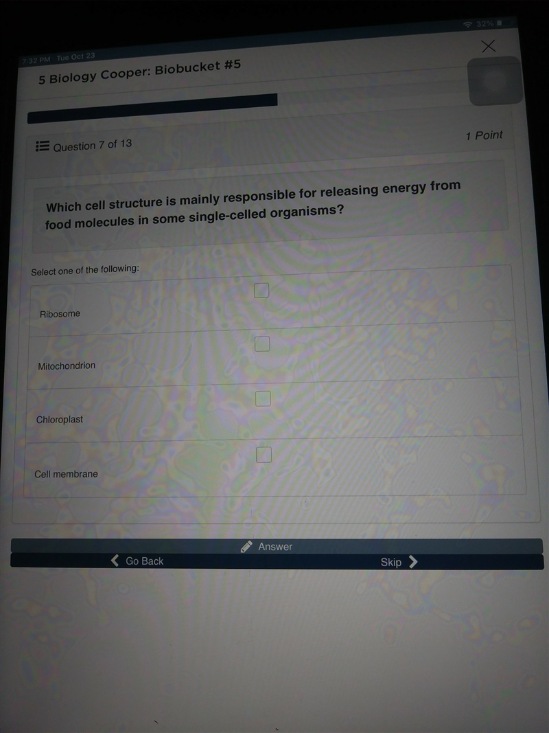 which cell structure is maily responsilbe for releasing energy from food molecules-example-1