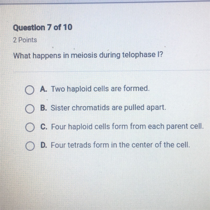 What happens in meiosis during telophase 1-example-1