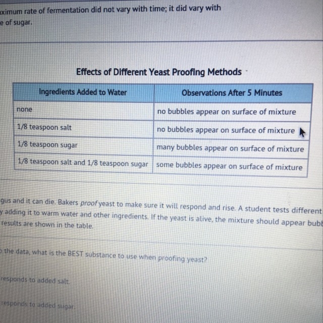 Yeast is a fungus and it can die. Bakers proof yeast to make sure it will respond-example-1