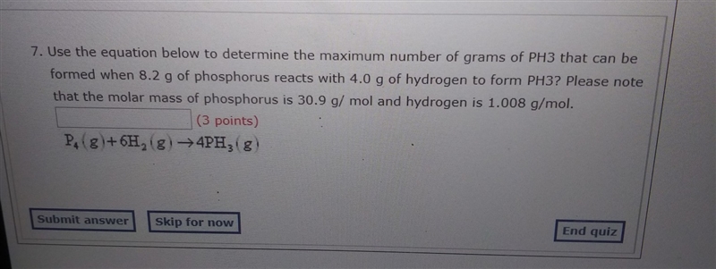 use the equation below to determine the maximum number of grams of PH3 that can be-example-1