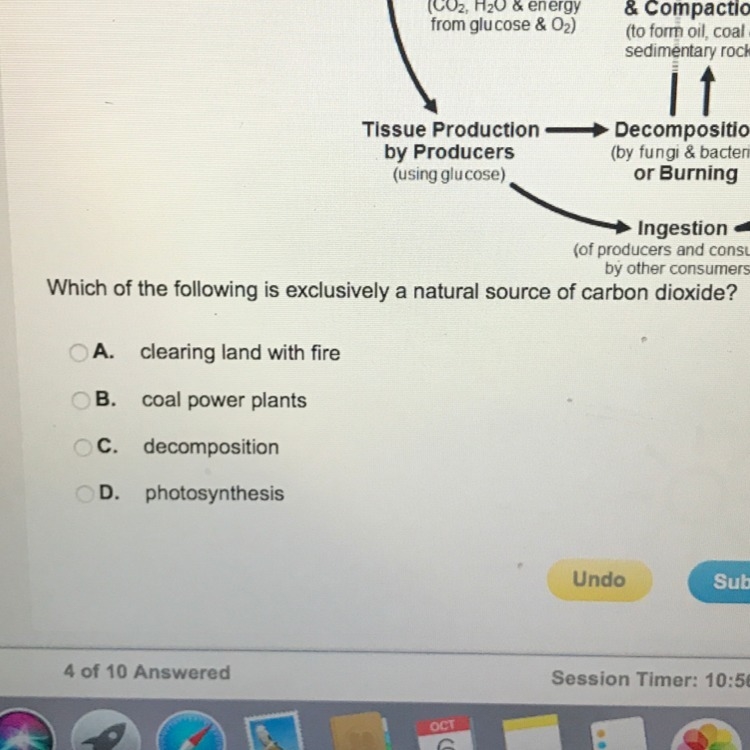 Which of the following is exclusively a natural resource of carbon dioxide? A. Clearing-example-1