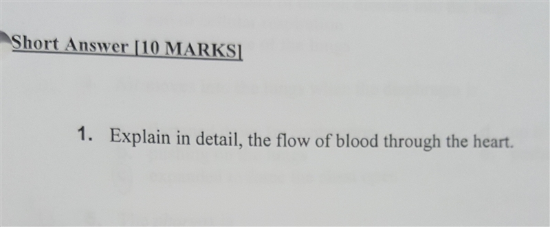 Explain in detail, the flow of blood through the heart. Someone please help-example-1