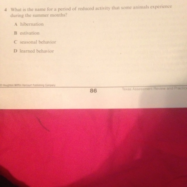 What is the name for a period of reduced activity that some animals experience during-example-1