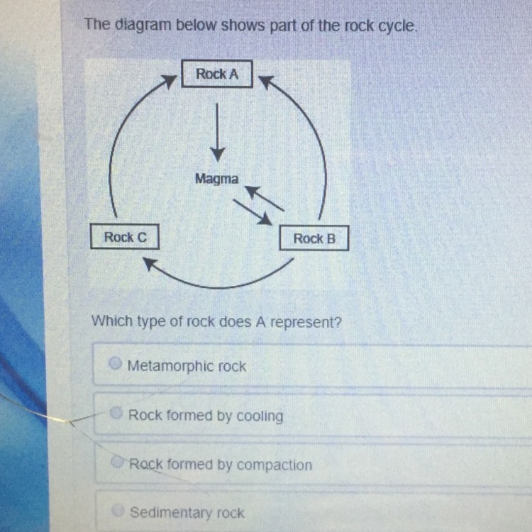 Which type of rock does A represent?-example-1