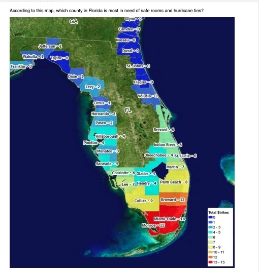 My younger sis needs help on this According to this map, which county in Florida is-example-1