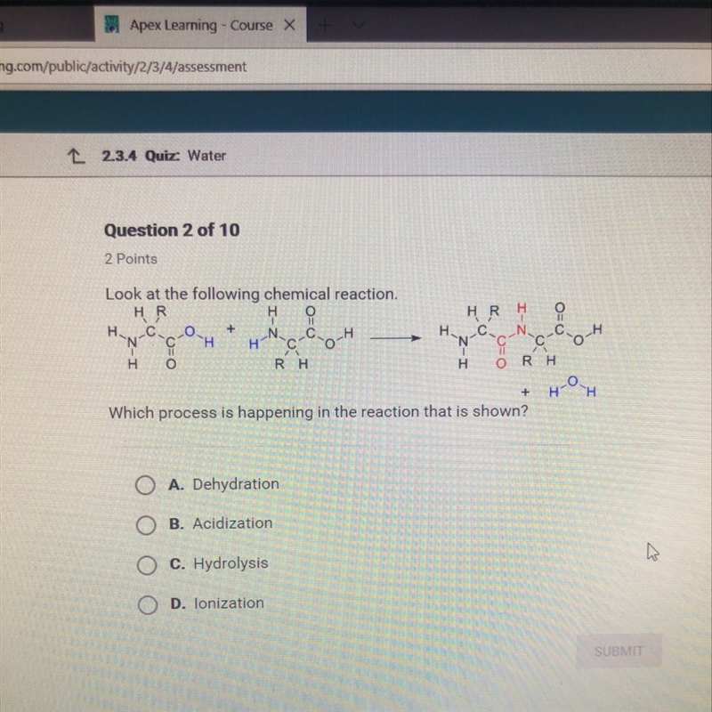 Which process is happening in the reaction that is shown-example-1