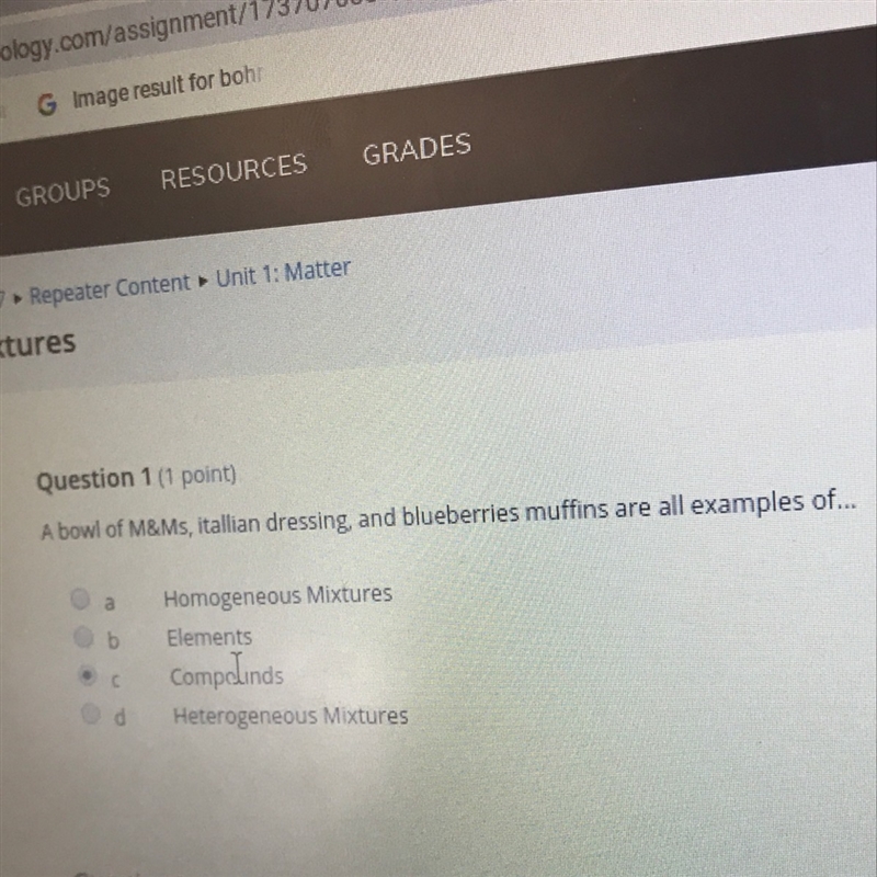 A bowl of m and m, Italian dressing, and blueberries muffins are all examples of... Homogeneous-example-1