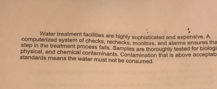 Explain what is meant by the term “water treatment”-example-1