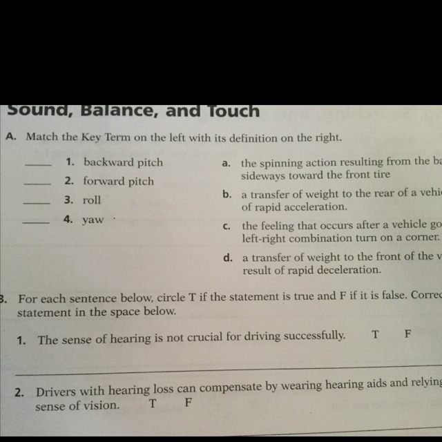 The sense of heraing is not crucial for driving successfully-example-1