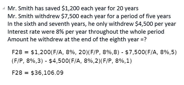 Mr. smith has saved $1,200 each year for 20 years. a year after the saving period-example-1