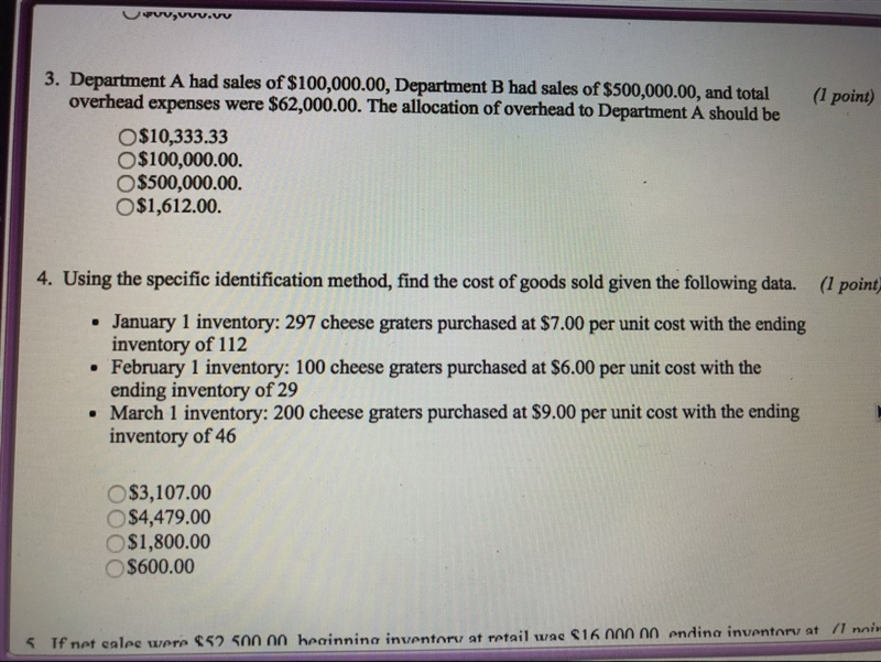 Department a had sales of $100,000.00, Department B had sales of $500,000.00, and-example-1