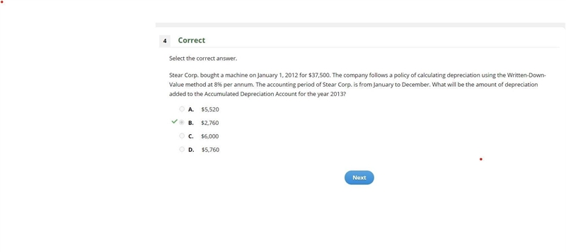 Stear Corp. bought a machine on January 1, 2012 for $37,500. The company follows a-example-1