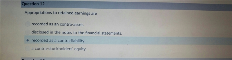 Appropriations to retained earnings are.. It is not option C.-example-1