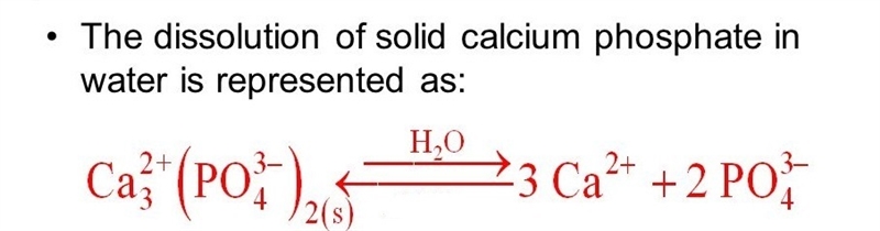 When 1 molecule of calcium phosphate is added to water, what and how many ions are-example-1