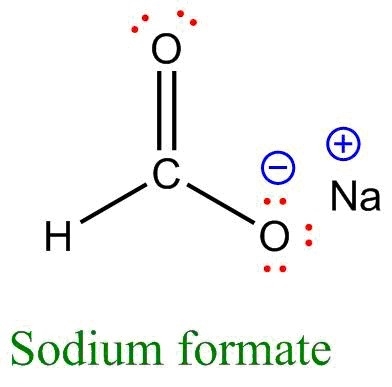 Draw a sodium formate molecule. The structure has been supplied here for you to copy-example-1