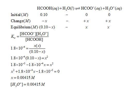 Formic acid, which is a component of insect venom, has a k a = 1.8 × 10 –4. what is-example-1