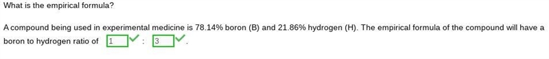 What is the empirical formula? A compound being used in experimental medicine is 78.14% boron-example-1