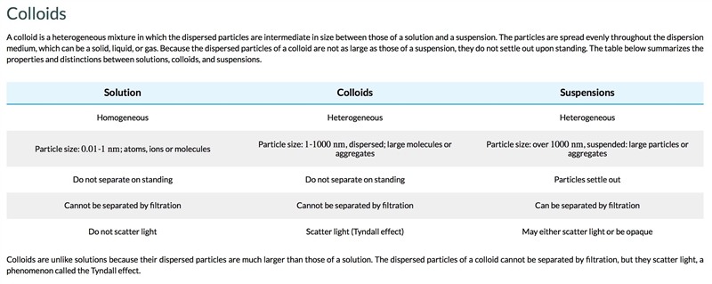 Consider a mixture of soil and water and compare it to a colloid, such as milk. Which-example-1