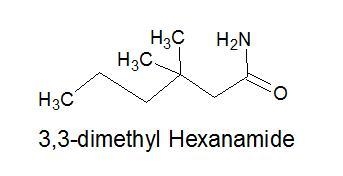 Draw the structural formula of 3,3-dimethylhexanamide.-example-1