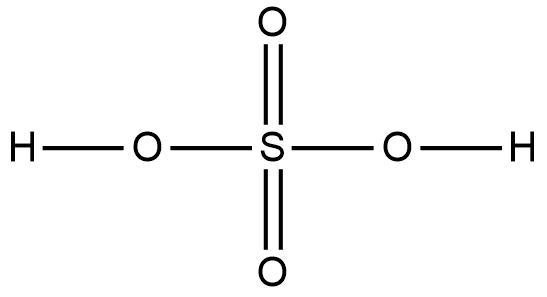 How many hydrogen (H) atoms are in one molecule of sulfuric acid, H2SO4?-example-1