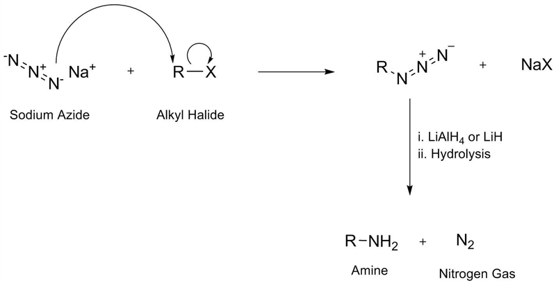 Draw the mechanism for the reaction of an alkyl halide with sodium azide, followed-example-1