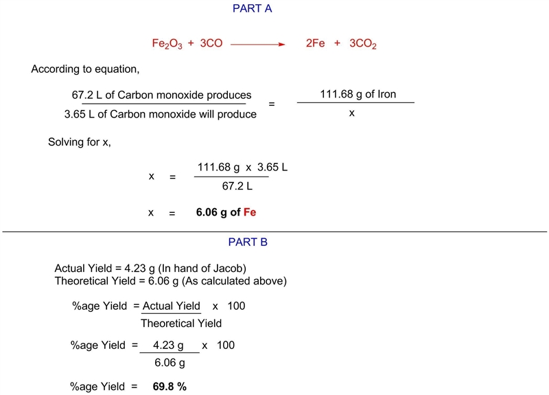 Part A (7 points): How many grams of iron (Fe) will be produced if you start with-example-1