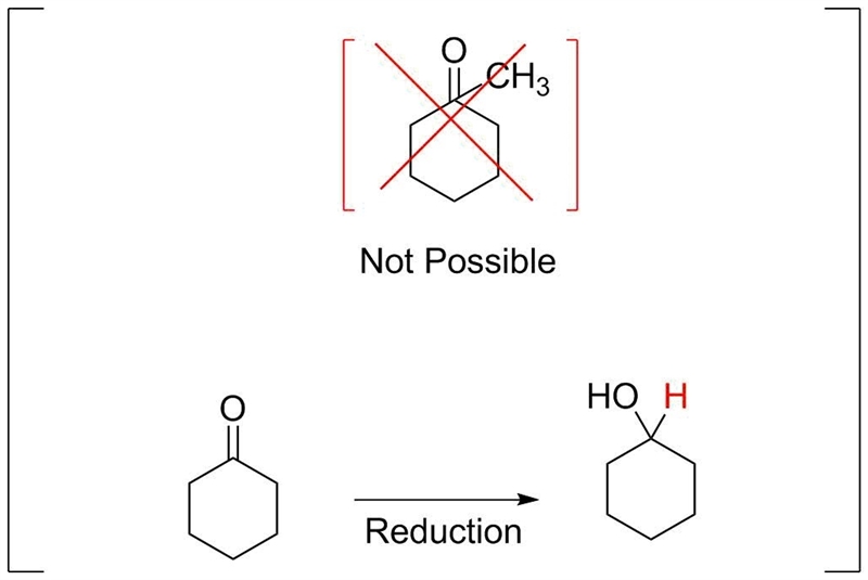 Why can't 1−methylcyclohexanol be prepared from a carbonyl compound by reduction? select-example-1